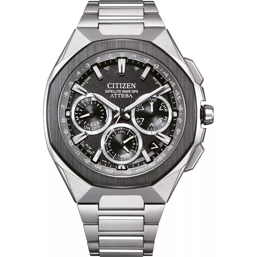 Citizen CC410453E Attesa Gray Dial Super Titanium Bracelet Watch 44mm